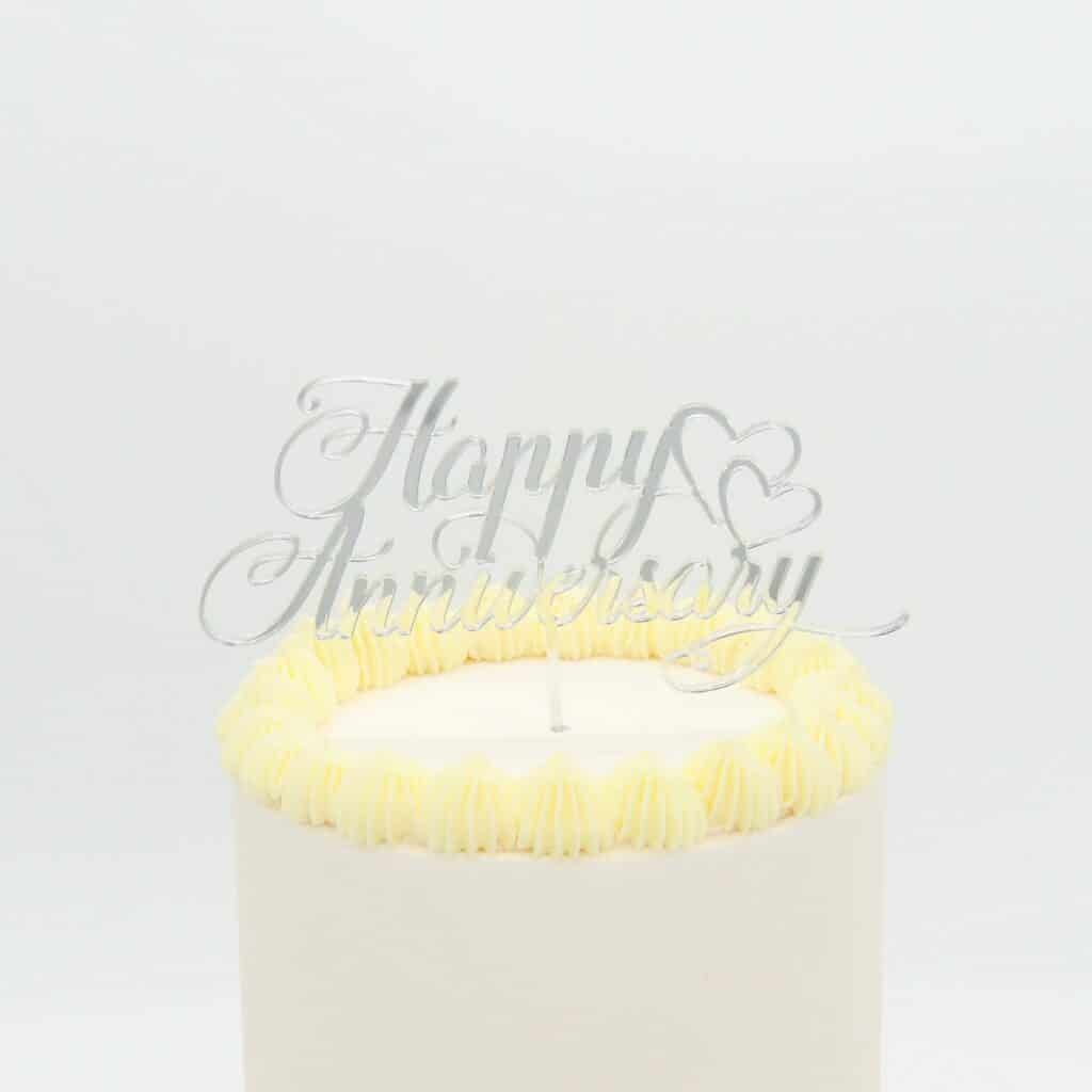 Topper Happy Anniversary Silver 1