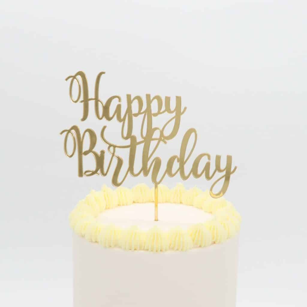 Topper Happy Birthday Gold