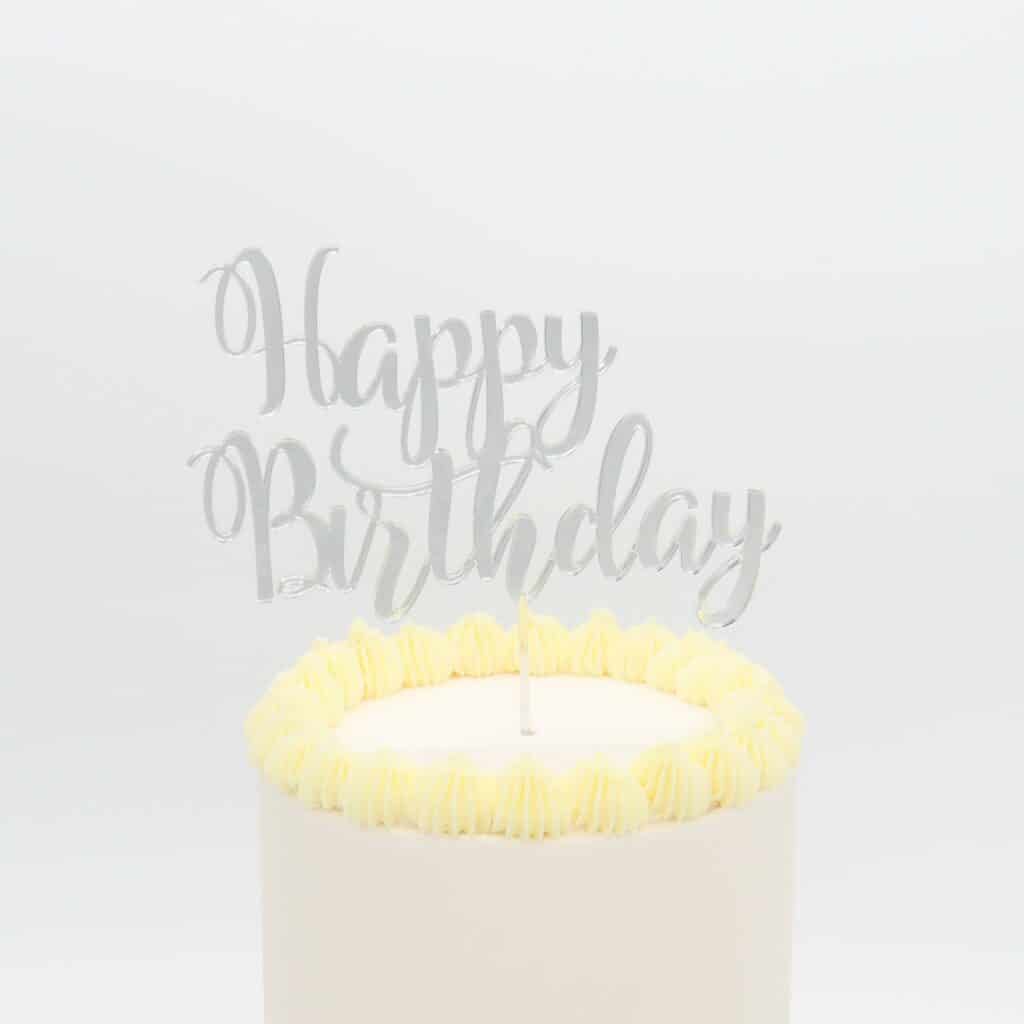 Topper Happy Birthday Silver 1