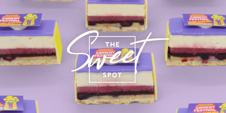 A group of desserts with the words the sweet spot on them.