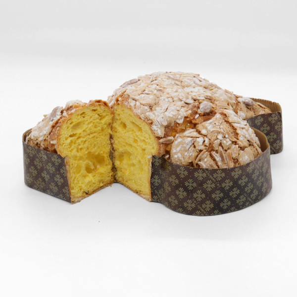 A slice taken out of a Traditional Colomba Gift Bag.