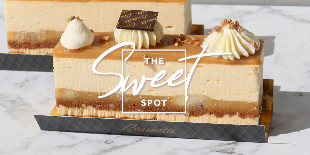 Two desserts with the words the sweet spot on them.