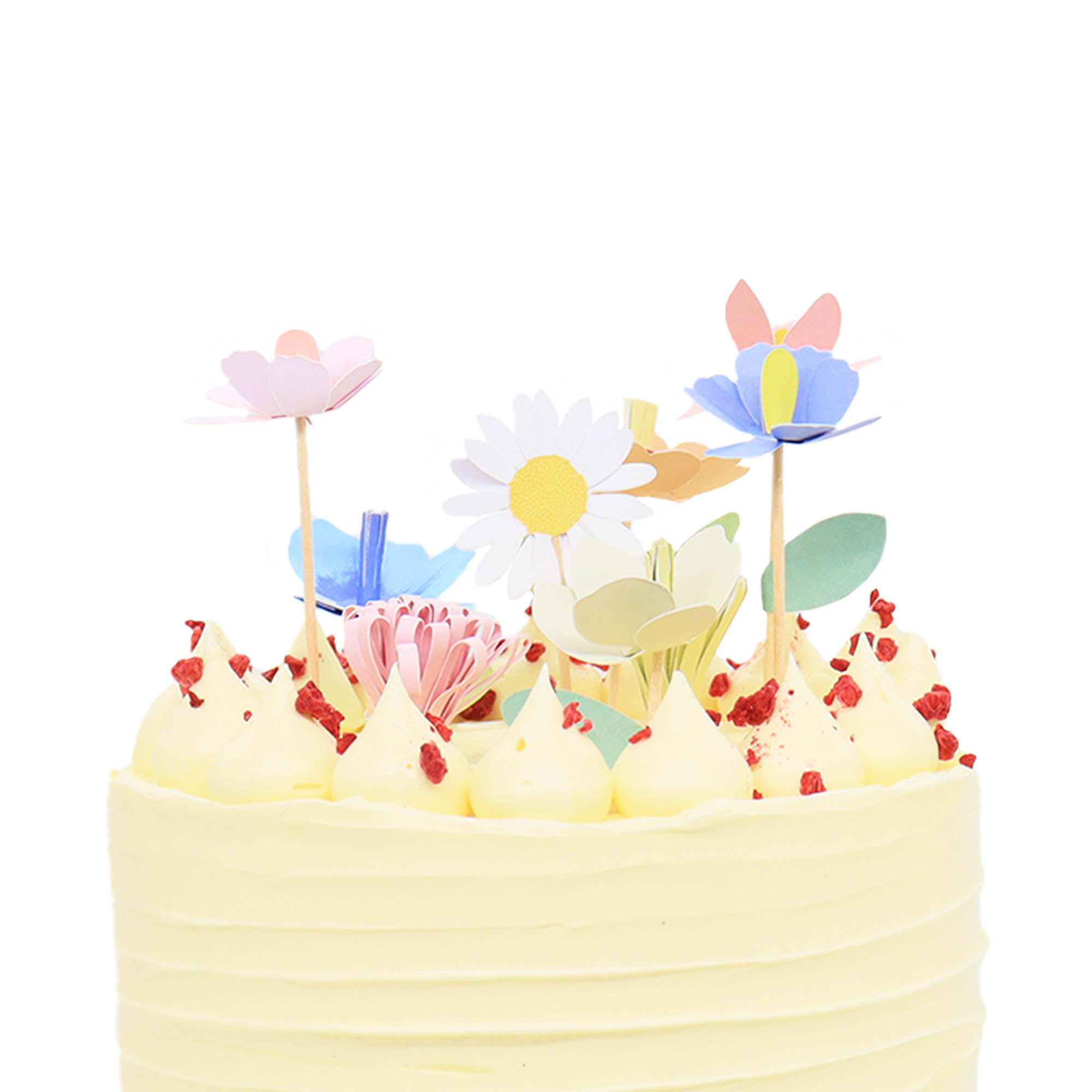 Yellow Birthday Cake of Flowers