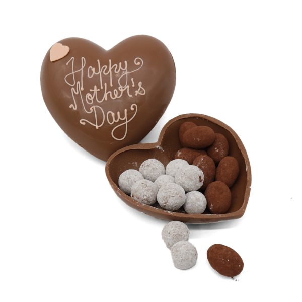 A Mother's Day Chocolate Heart filled with chocolates.