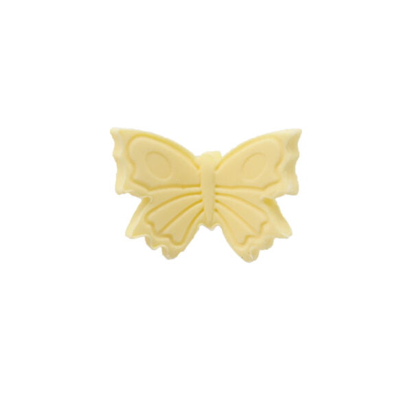 A yellow butterfly on a white background.