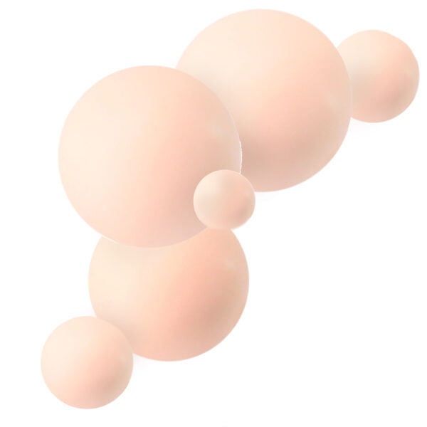 A group of pink spheres on a white background.
