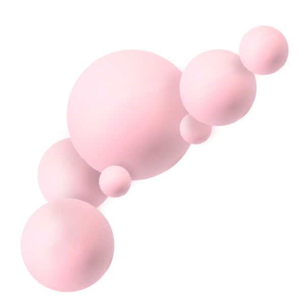 A group of pink spheres on a white background.