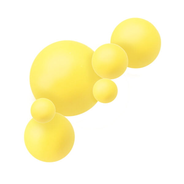 A group of yellow spheres on a white background.