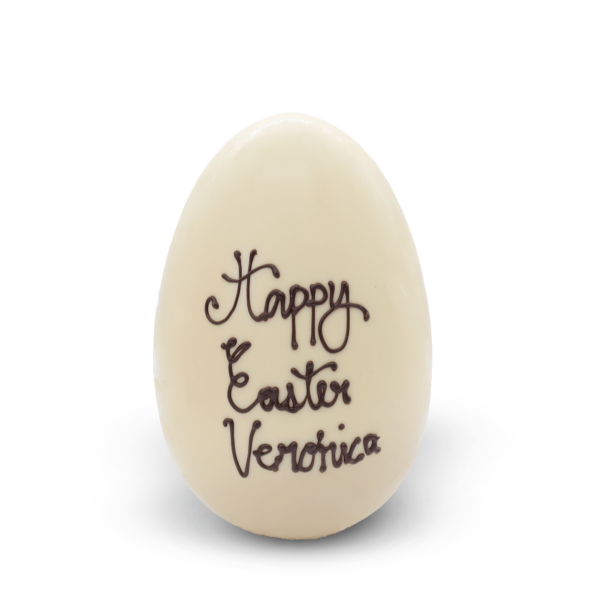 A Medium Personalised Egg with happy easter veronica.